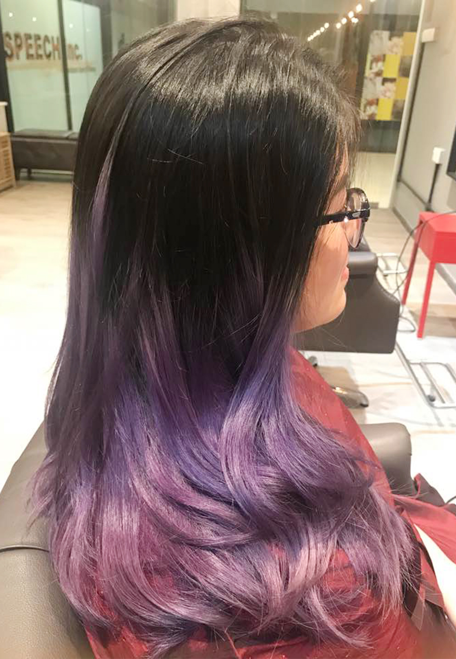 Purple Ombre Hair Color - The Wiz Korean Hair Salon, Singapore